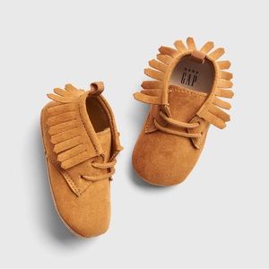 Baby Gap Moccasins Camel Color Faux Suede 6-12 Month NWT